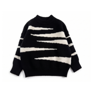 Unisex Kids' Black & White Striped Sweater