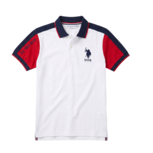 Boys' Luxury White & Red Sleeve Polo Shirt