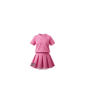 Girls' Luxury Pink Designer-Inspired Shirt & Skirt Set