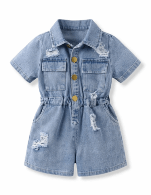 The Play-All-Day Premium Denim Jumpsuit – Ultra-Soft Stretch Cotton (Ages 1–6)